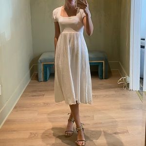 White linen midi dress, great condition